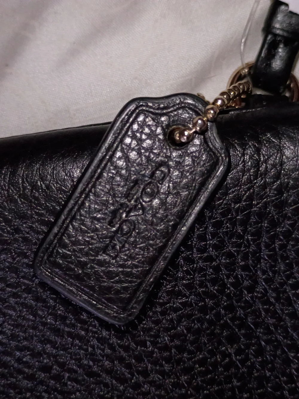 Coach Black Pebbled Leather Zip Wallet